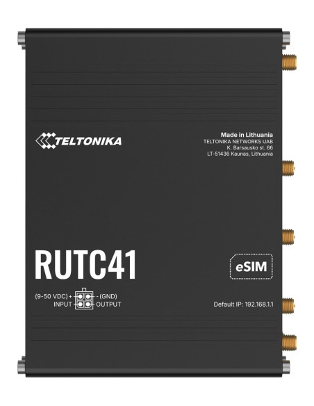 Teltonika Rutc41 Router Bezprzewodowy Gigabit Ethernet Dual-Band (2.4 Ghz/5 Ghz) 5G Czarny