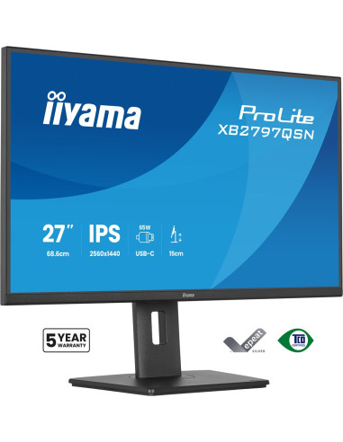 Iiyama Prolite Xb2797Qsn-B1 Monitor Komputerowy 68,6 Cm (27") 2560 X 1440 Px Quad Hd Lcd Czarny