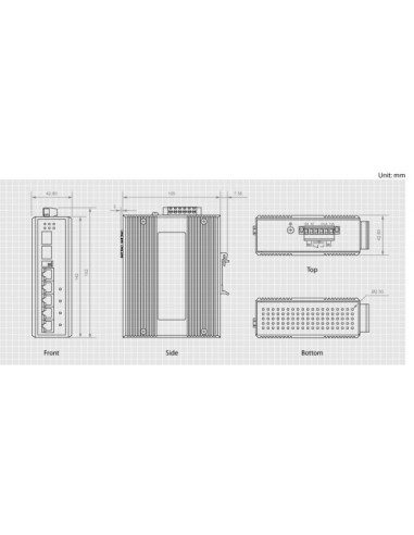 Przełącznik Levelone Industrial Gb 6-Portowy/Ip30+Din 1Gbps