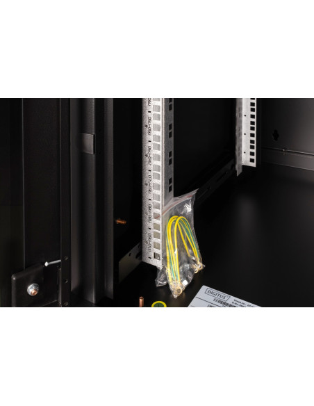 Digitus Szafa Sieciowa Wisząca Unique 19" 9U Rack 600X600, Drzwi Szyba, Czarny, Niedzielona, Złożona, 100Kg