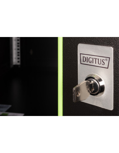 Digitus Szafa Sieciowa Wisząca Unique 19" 9U Rack 600X600, Drzwi Szyba, Czarny, Niedzielona, Złożona, 100Kg