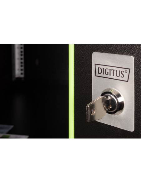 Digitus Szafa Sieciowa Wisząca Unique 19" 9U Rack 600X600, Drzwi Szyba, Czarny, Niedzielona, Złożona, 100Kg