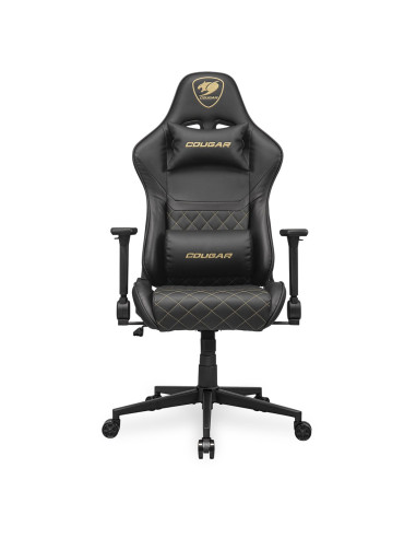 Cougar Cgr-Ao2-Glb Uniwersalny Fotel Dla Gracza Obite Siedzisko Czarny, Złoto