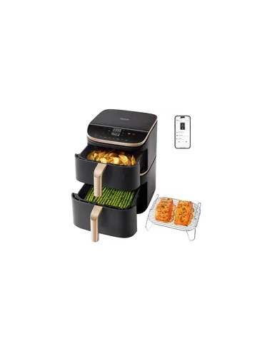 Cosori Turbo Tower Pro Smart Pojedyńczy 10,8 L Autonomiczny 2630 W Frytkownica Na Gorące Powietrze Czarny, Złoto