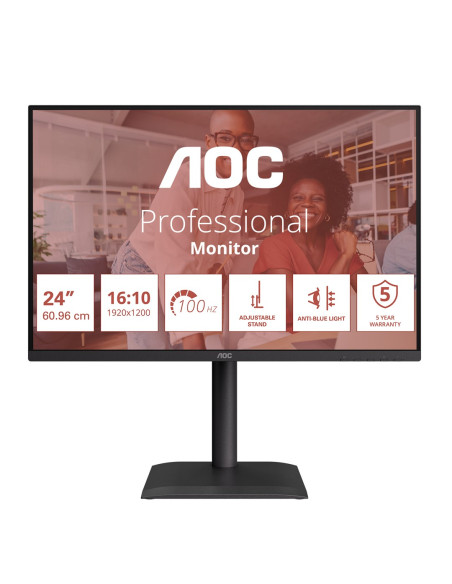 Aoc E4 X24E4U Monitor Komputerowy 61 Cm (24") 1920 X 1200 Px Full Hd Led Czarny