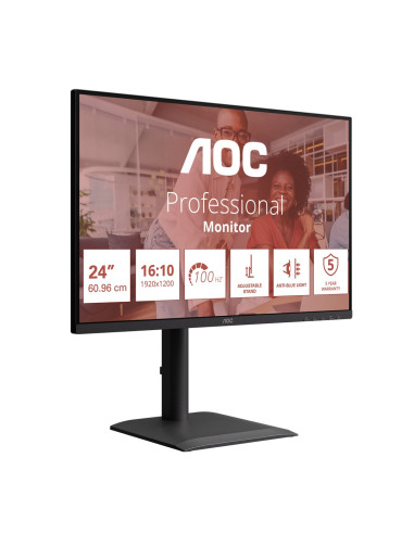 Aoc E4 X24E4U Monitor Komputerowy 61 Cm (24") 1920 X 1200 Px Full Hd Led Czarny