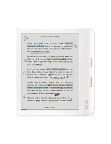 Czytnik E-Booków Rakuten Kobo Libra Colour Ekran Dotykowy 32Gb Wi-Fi Biały N428-Ku-Wh-K-Ck