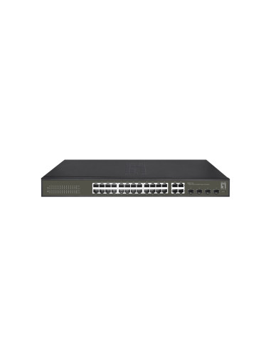 Levelone Ges-2128 Przełącznik Sieciowy Zarządzany L2 Gigabit Ethernet (10/100/1000) Czarny
