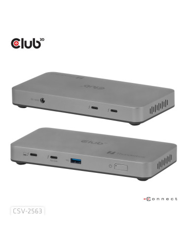 Club3D Csv-2563 Stacja Dokująca Thunderbolt 5 Srebrny