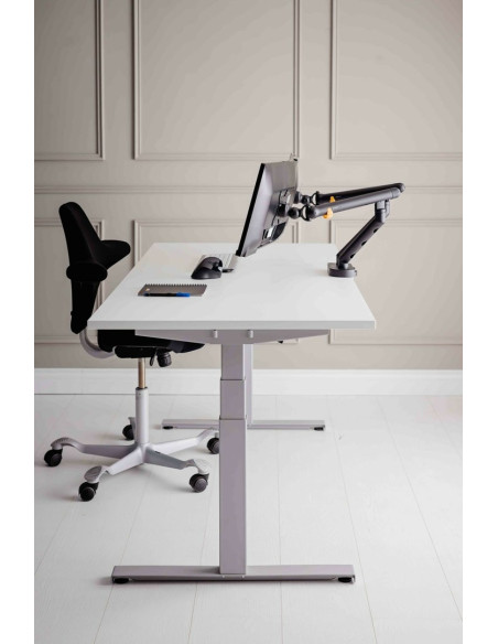 Bakkerelkhuizen Bakker Elkhuizen Flexible Dual - Zestaw Montażowy - Regulowane Podwójne Ramię - Do 2 Monitorów - Aluminium, Stal