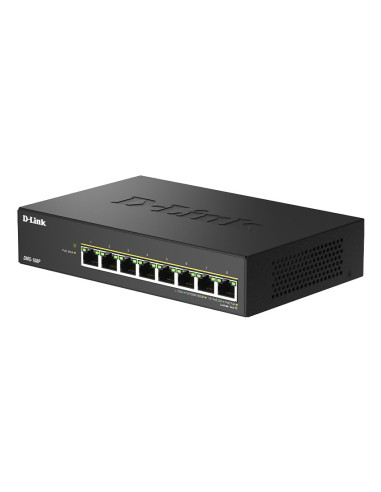 D-Link Dms-108P/E Przełącznik Sieciowy Nie Zarządzany 2.5G Ethernet (100/1000/2500) Obsługa Poe Czarny