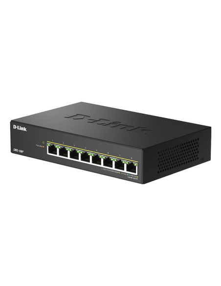 D-Link Dms-108P/E Przełącznik Sieciowy Nie Zarządzany 2.5G Ethernet (100/1000/2500) Obsługa Poe Czarny