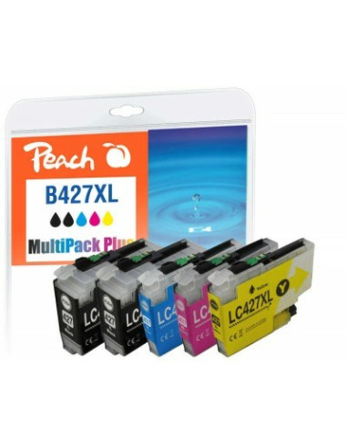 Peach Pi500-402 Nabój Z Tuszem 6 Szt. Zamiennik Wysoka (Xl) Wydajność Czarny, Cyjan, Purpurowy, Żółty