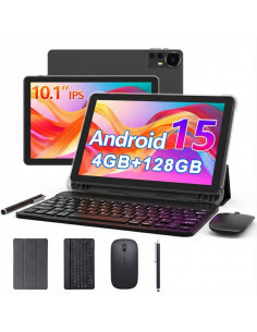 Extralink Tablet Cp31 4Gb Ram+128Gb Czarny | Tablet | Android 15, 2Mpx+8Mpx, 6000Mah, 1280X800Px, Klawiatura, Mysz, Rysik