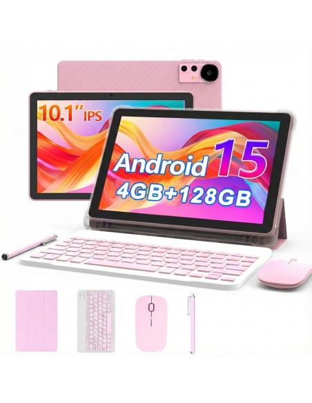 Extralink Tablet Cp31 4Gb Ram+128Gb Różowy | Tablet | Android 15, 2Mpx+8Mpx, 6000Mah, 1280X800Px, Klawiatura, Mysz, Rysik