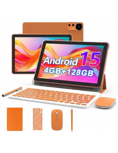 Extralink Tablet Cp31 4Gb Ram+128Gb Orange | Tablet | Android 15, 2Mpx+8Mpx, 6000Mah, 1280X800Px, Klawiatura, Mysz, Rysik