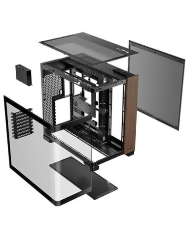 Antec C8 Curve Wood Full Tower Czarny, Przezroczysty, Drewno