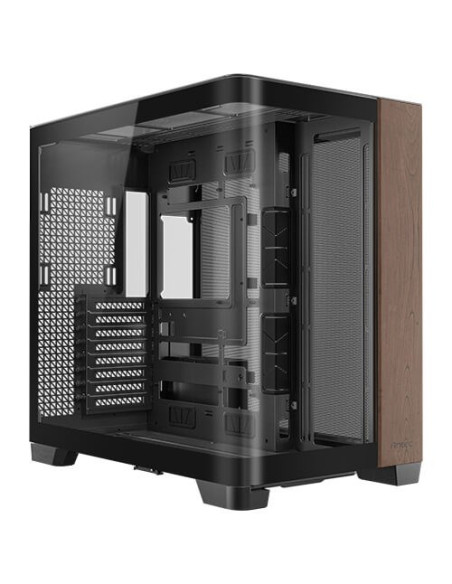 Antec C8 Curve Wood Full Tower Czarny, Przezroczysty, Drewno