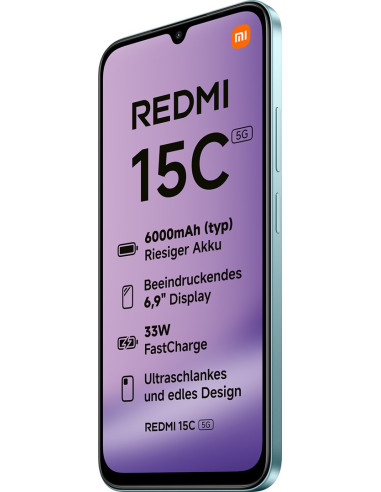 Smartfon Xiaomi Redmi 15C 5G Dual Sim 4Gb Ram 128Gb - Miętowy Zielony