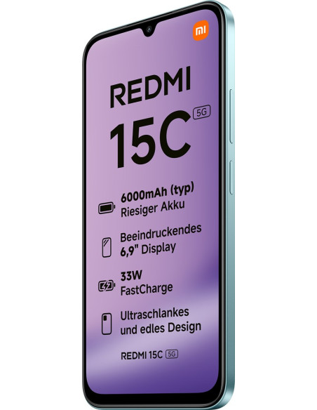 Smartfon Xiaomi Redmi 15C 5G Dual Sim 4Gb Ram 128Gb - Miętowy Zielony