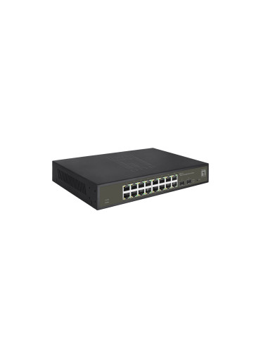 Levelone Hilbert 18-Portowy Gigabitowy Przełącznik Smart Lite - 16 X Gigabit Rj45 - 2 X Gigabit Sfp
