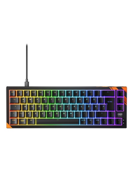 Cherry K5 Pro Tmr Compact Klawiatura Gaming Usb Qwertz Niemiecki Czarny, Pomarańczowy