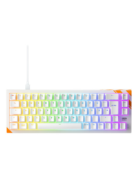 Cherry K5 Pro Tmr Compact Klawiatura Gaming Usb Qwertz Niemiecki Pomarańczowy, Biały