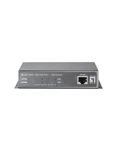Przełącznik Levelone Gep-0520 - 4 X 10/100/1000 Poe + 1 X 10/100/1000 - Pulpit