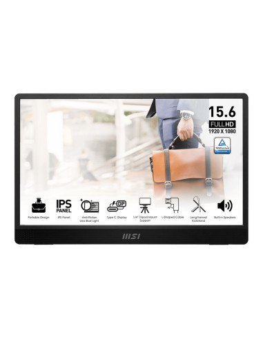 Msi Pro Mp161De E2 Monitor Komputerowy 39,6 Cm (15.6") 1920 X 1080 Px Full Hd Led Czarny