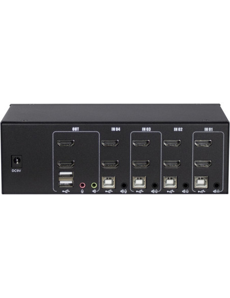 Inter-Tech As-42Ha Hdmi Przełącznik Kvm Czarny