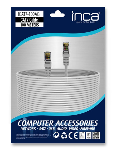 Kabel Ethernet Inca Icat7-100Ag S/Ftp1 Kabel 23 Awg Cat7 100M