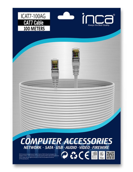 Kabel Ethernet Inca Icat7-100Ag S/Ftp1 Kabel 23 Awg Cat7 100M