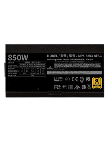 Cooler Master Gx Ii Gold 850 Atx 3.1 Moduł Zasilaczy 850 W 24-Pin Atx Czarny