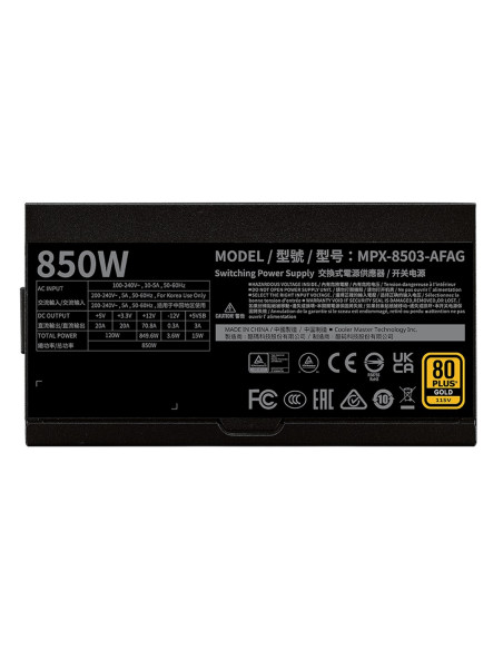 Cooler Master Gx Ii Gold 850 Atx 3.1 Moduł Zasilaczy 850 W 24-Pin Atx Czarny