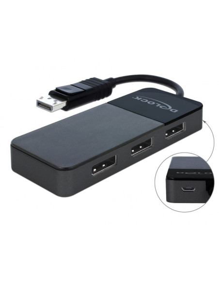 Delock 87737 Rozgałęziacz Telewizyjny Displayport 3X Displayport