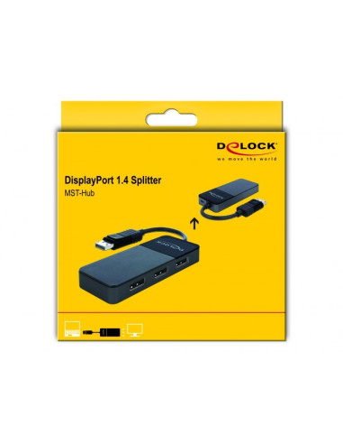 Delock 87737 Rozgałęziacz Telewizyjny Displayport 3X Displayport
