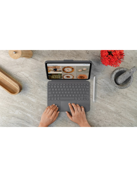 Logitech 920-011382 Klawiatura Do Urządzeń Mobilnych Qwerty Amerykański Międzynarodowy Smart Connector Szary