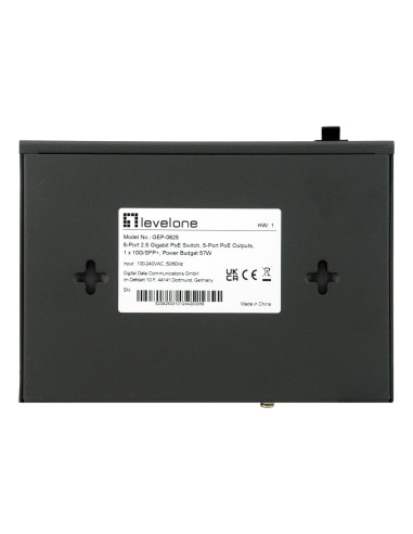 Przełącznik Levelone Gb Poe+ 6-Portowy 65 W 10 Gb/S