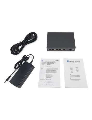 Przełącznik Levelone Gb Poe+ 6-Portowy 65 W 10 Gb/S