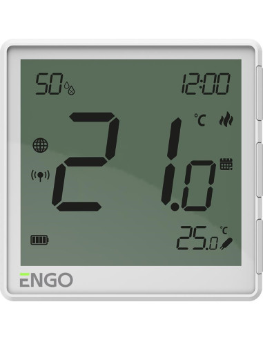 Regulator Temperatury Engo Controls Eone-Batw - Regulator Temperatury, Bateryjny (Li-Ion), Biały, Internetowy, Akumulatorowy, Zi