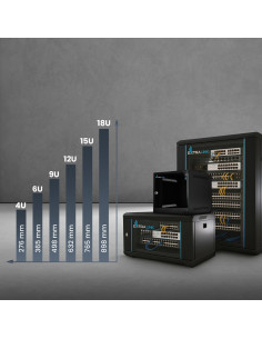 Extralink Lite 12U 530X400 Wall-Mounted Rackmount Cabinet Black Stojak Wolnostojący/Ścienny/Podłogowy Czarny 2