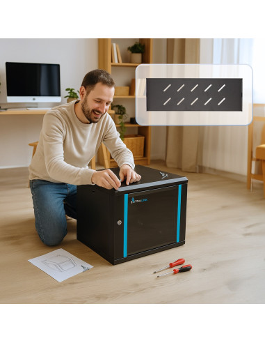 Extralink Lite 12U 530X400 Wall-Mounted Rackmount Cabinet Black Stojak Wolnostojący/Ścienny/Podłogowy Czarny