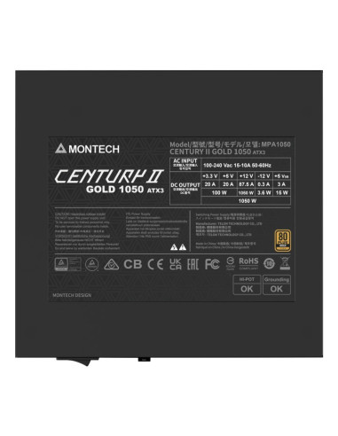 Montech Century Ii 1050W Moduł Zasilaczy 20+4 Pin Atx Atx Srebrny