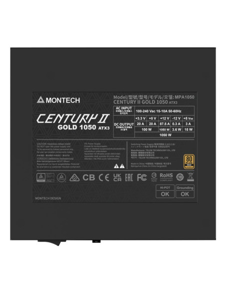 Montech Century Ii 1050W Moduł Zasilaczy 20+4 Pin Atx Atx Srebrny