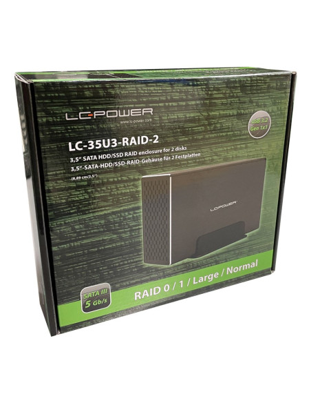 Lc-Power Lc-35U3-Raid-2 Obudowa Do Dysków Twardych Obudowa Hdd Czarny 3.5"