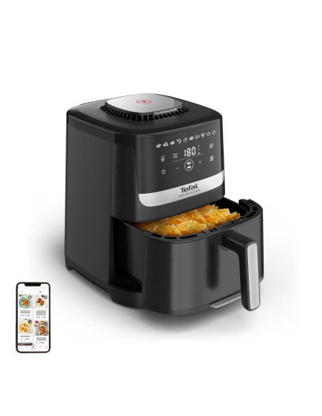 Tefal Easy Fry Silence Ey5528E0 Frytkownica Pojedyńczy 5 L Autonomiczny Frytkownica Na Gorące Powietrze Czarny, Stal Nierdzewna