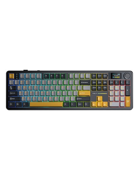 Klawiatura Gasket F108 Pro Gray+Orange+Deep Gray Reaper Switch Rgb Aula
