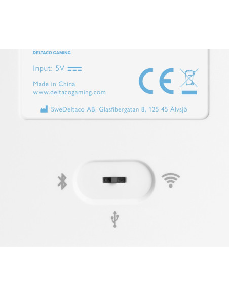 Deltaco Gaming Gam-100-W-De Klawiatura Usb + Rf Wireless + Bluetooth Qwertz Niemiecki Biały