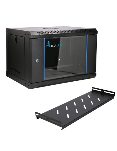 Extralink Lite 6U 530X400 Wall-Mounted Rackmount Cabinet Black Stojak Wolnostojący/Ścienny/Podłogowy Czarny