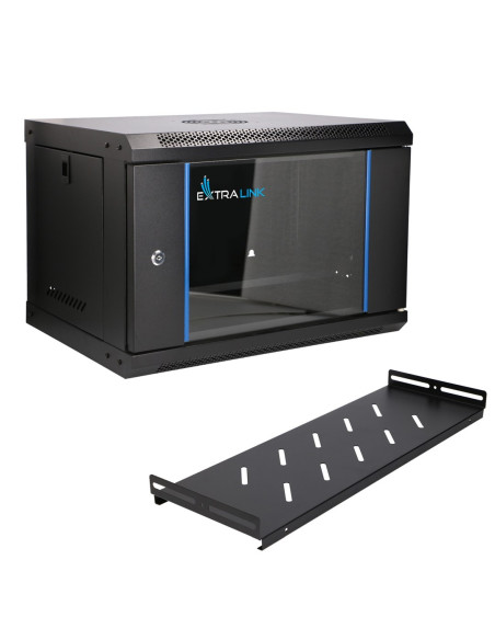 Extralink Lite 6U 530X400 Wall-Mounted Rackmount Cabinet Black Stojak Wolnostojący/Ścienny/Podłogowy Czarny
